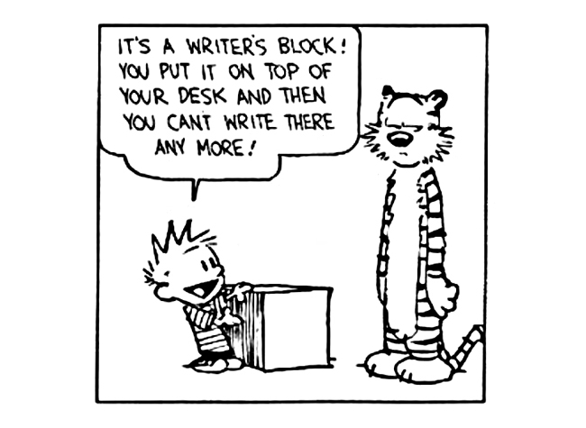 Calvin and Hobbes Writer's Block