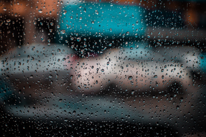 rain on the window running